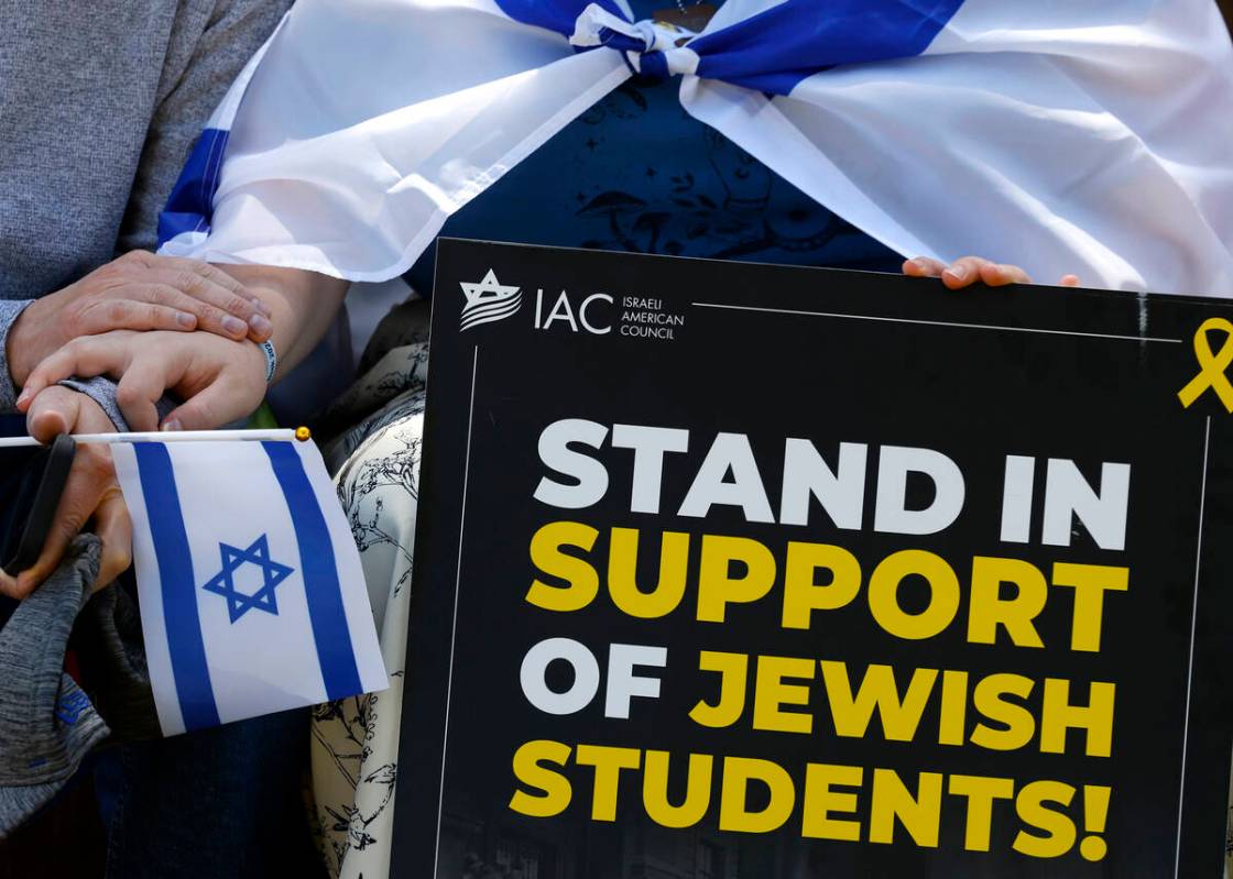 UNLV student Brooke Wingate, right, president of Hillel Las Vegas, a student-led organization t ...