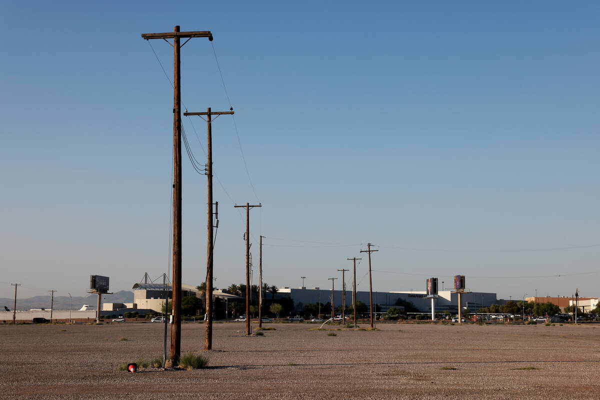 Forty-two acres of land owned by UNLV along Tropicana Avenue near Koval Lane just north of Harr ...