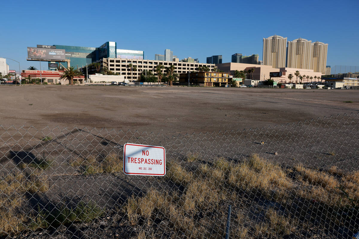 Forty-two acres of land owned by UNLV along Tropicana Avenue near Koval Lane just north of Harr ...