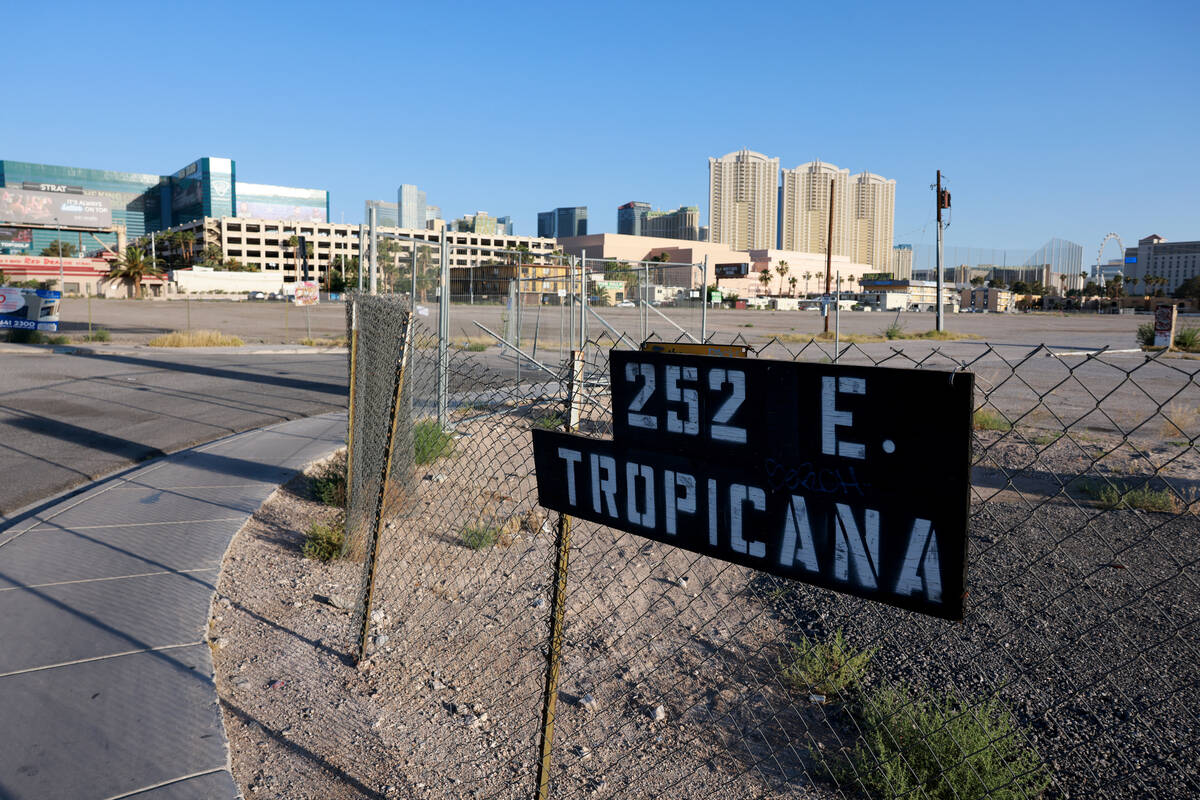 Forty-two acres of land owned by UNLV along Tropicana Avenue near Koval Lane just north of Harr ...