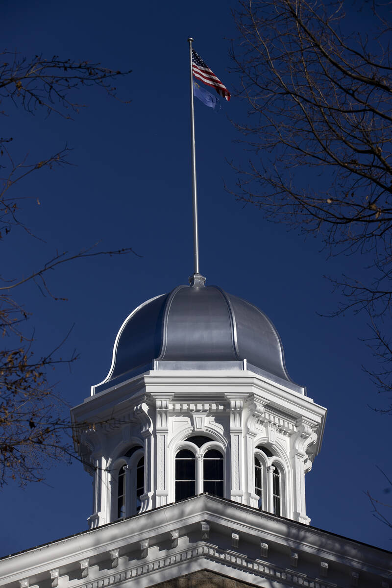 The Nevada State Capitol on Wednesday, Feb. 8, 2023, in Carson City. (Ellen Schmidt/Las Vegas R ...