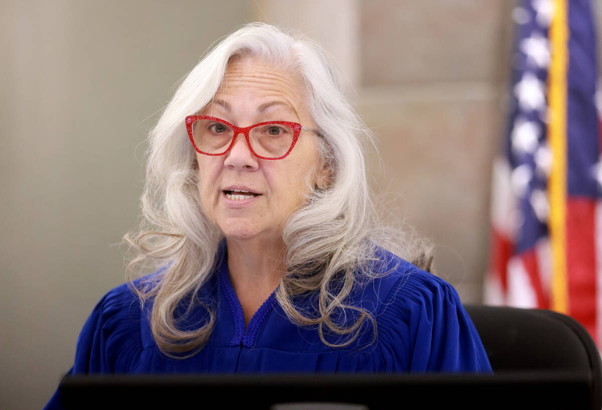 Clark County District Court Judge Christy Craig presides in court at the Regional Justice Cente ...