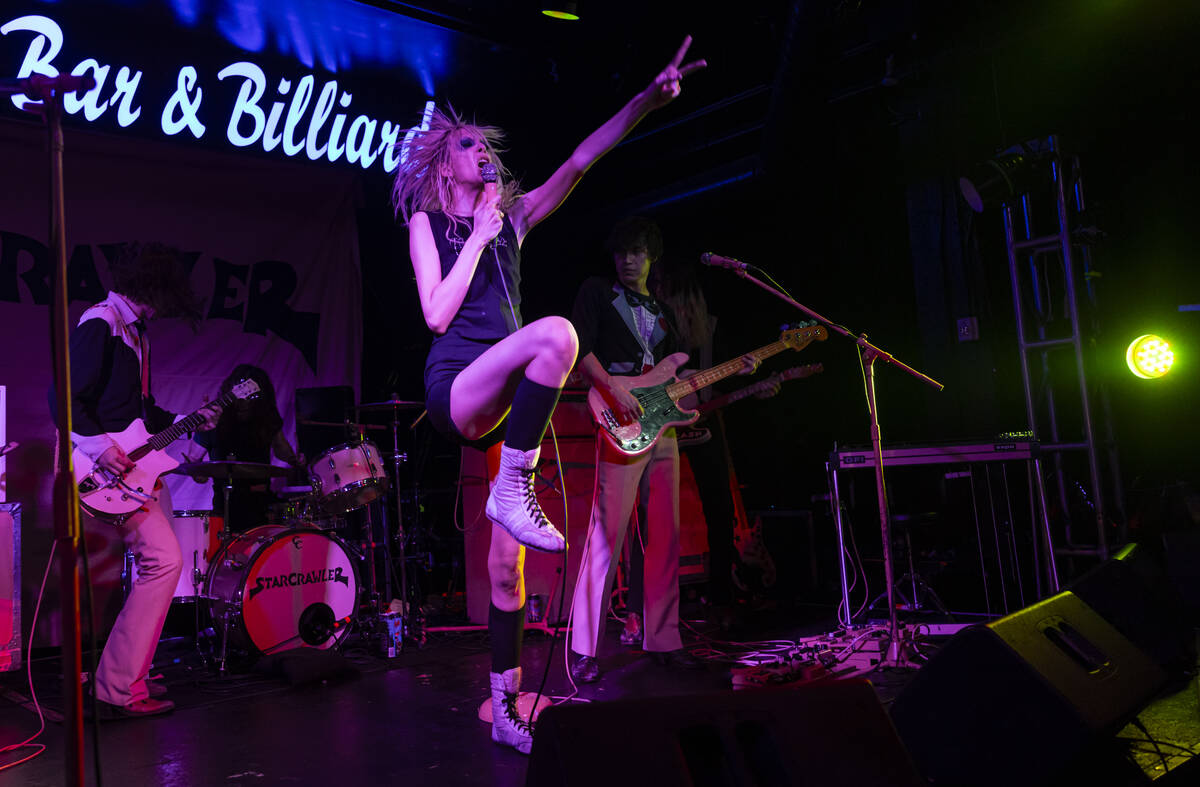 Arrow de Wilde of Starcrawler performs during a Punk Rock Bowling music festival club show at B ...