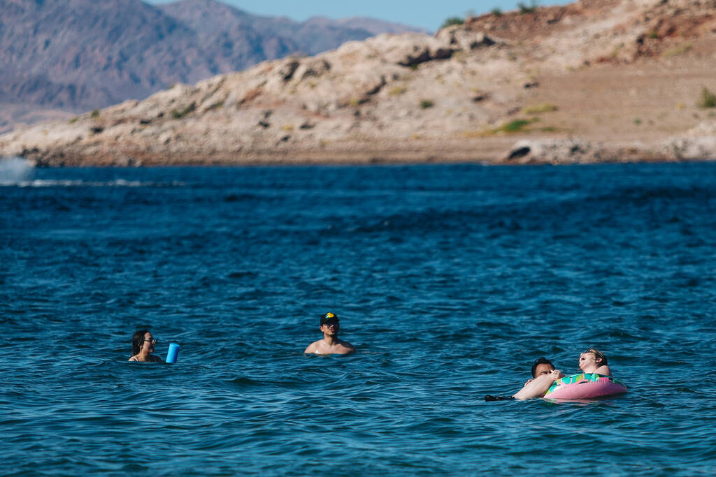 People enjoy the water during Memorial Day weekend at Lake Mead National Recreation Area on Sun ...