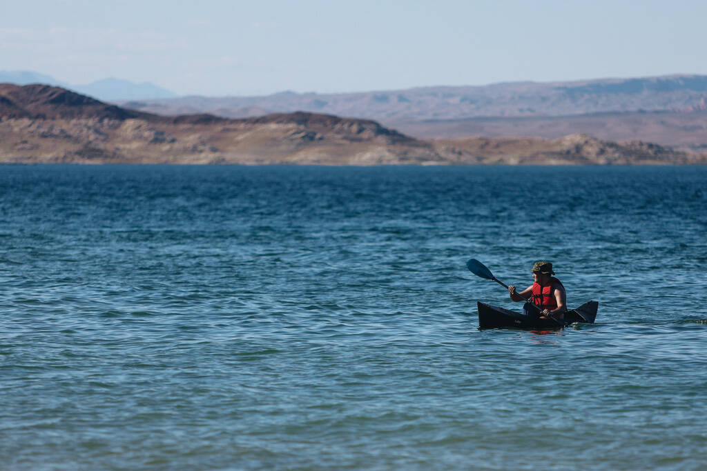 People enjoy the water during Memorial Day weekend at Lake Mead National Recreation Area on Sun ...