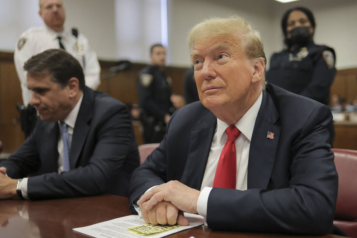 Former President Donald Trump appears at Manhattan criminal court before closing arguments in h ...