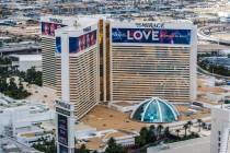 The Mirage in Las Vegas is seen in an aerial photo Saturday, Jan. 20, 2018. (Las Vegas Review-J ...