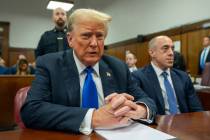 Former President Donald Trump appears at Manhattan criminal court during jury deliberations in ...
