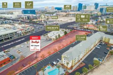 An overview of the site of the new strip mall being planned for 4080 Paradise Road. (Colliers I ...