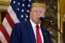 Former President Donald Trump speaks during a news conference at Trump Tower, Friday, May 31, 2 ...