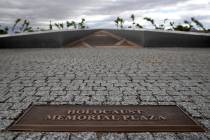 The first Holocaust Memorial Plaza in Nevada is seen during a media preview at King David Memor ...