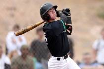 Palo Verde infielder Drew Kaplan bats against Coronado during a Class 5A high school baseball S ...