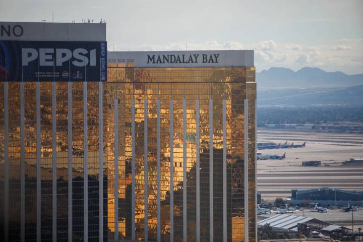 Mandalay Bay Resort and Casino as seen on Friday, Feb. 9, 2024 in Las Vegas. (Daniel Pearson/La ...