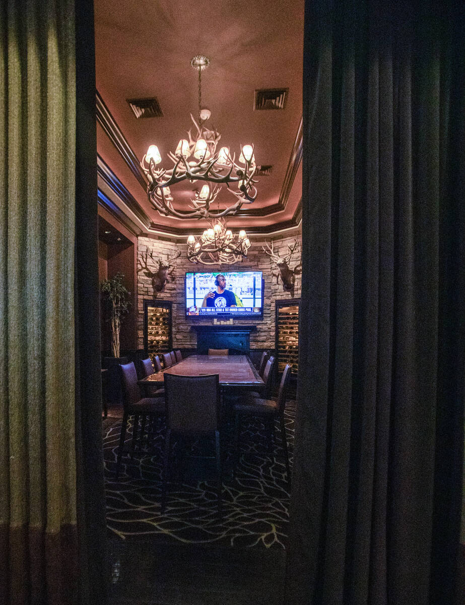 The private room in the Sierra Gold, one of PT’s Tavern's flagship locations, on Thursda ...