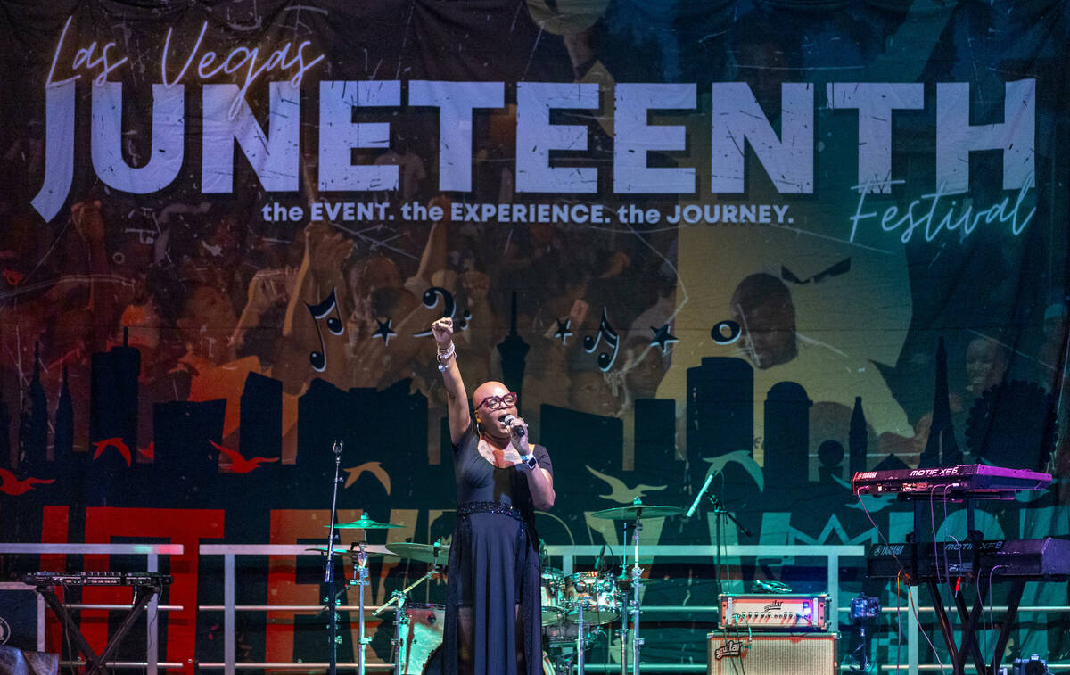 Singer Tymara Walker performs Lift Every Voice and Sing often referred to as "The Black Nationa ...