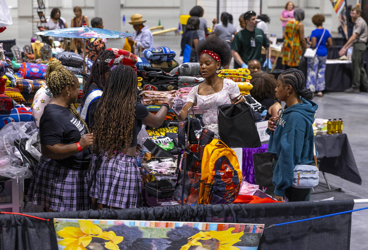 Many booths offer a variety of merchandise for purchase during the 23rd annual Las Vegas Junete ...