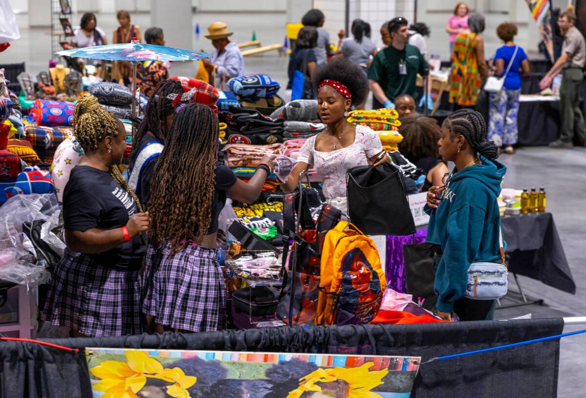Many booths offer a variety of merchandise for purchase during the 23rd annual Las Vegas Junete ...