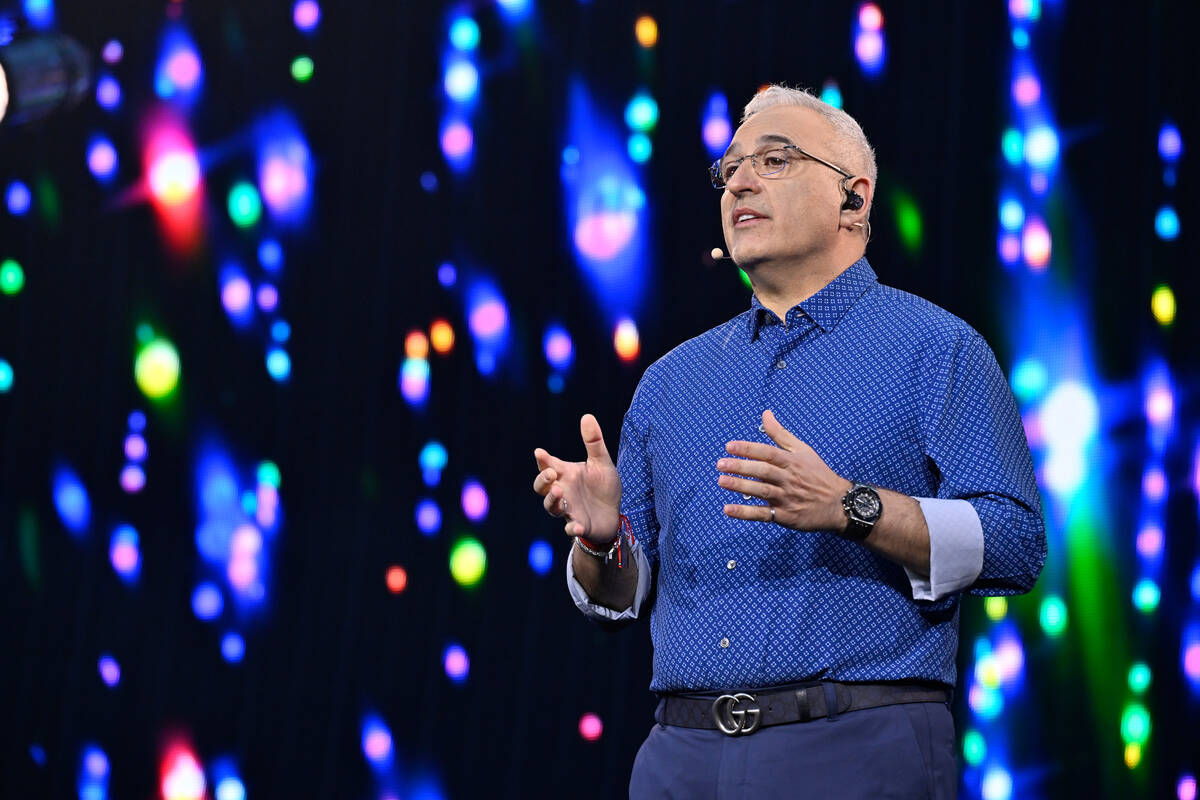 HPE CEO Antonio Neri onstage at the Sphere for HPE Discover 2024 on Tuesday, June 18, 2024. (Co ...