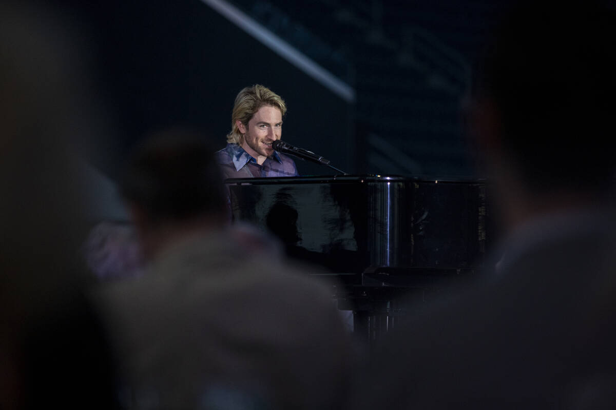 Nicholas Petricca performs for the crowd during The IX Awards ceremony on Monday, June 17, 2024 ...
