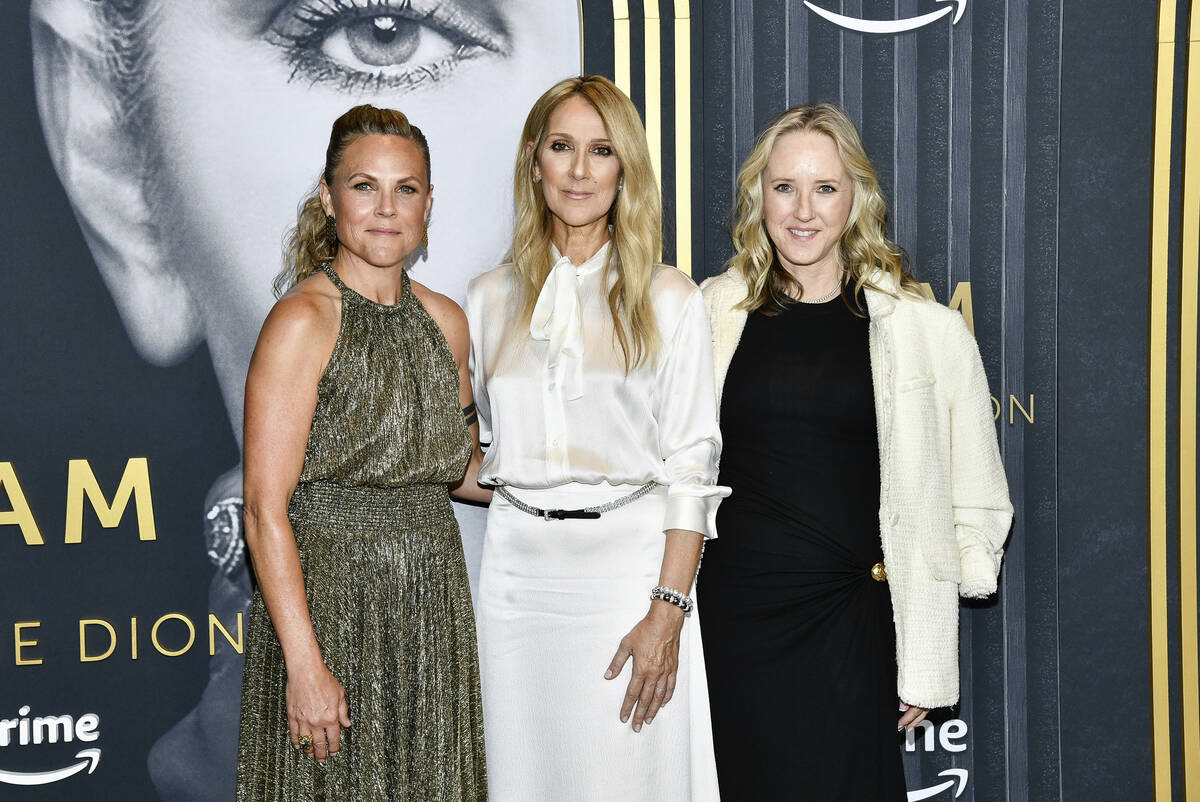 Director Irene Taylor, left, Celine Dion and Amazon MGM Studios head Jennifer Salke attend a sp ...