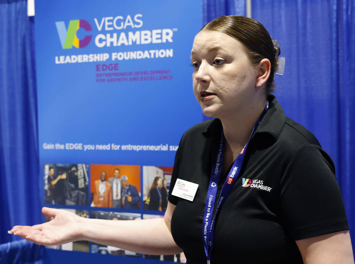 Nicole Moffitt, program manager of Economic Development Grants Experience (EDGE), speaks during ...