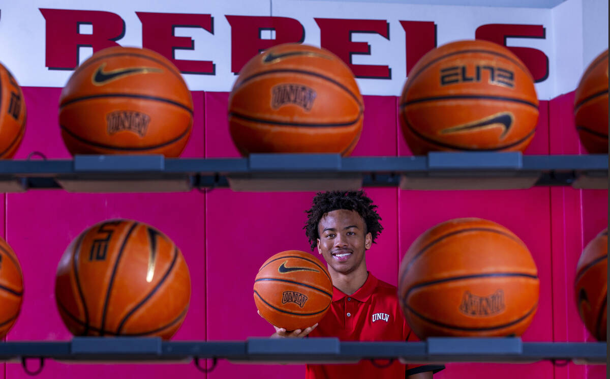 UNLV basketball player Dedan Thomas Jr. at the Mendehall Center on Friday, June 7, 2024, in Las ...