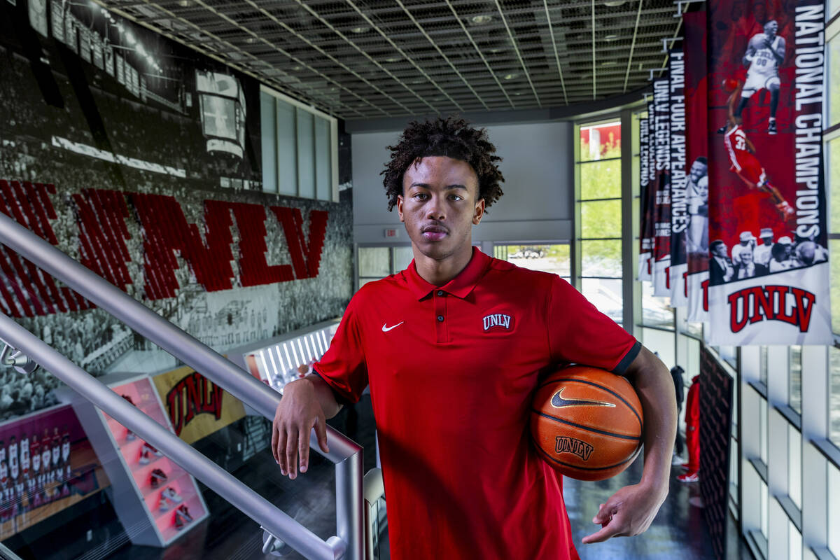 UNLV basketball player Dedan Thomas Jr. at the Mendehall Center on Friday, June 7, 2024, in Las ...