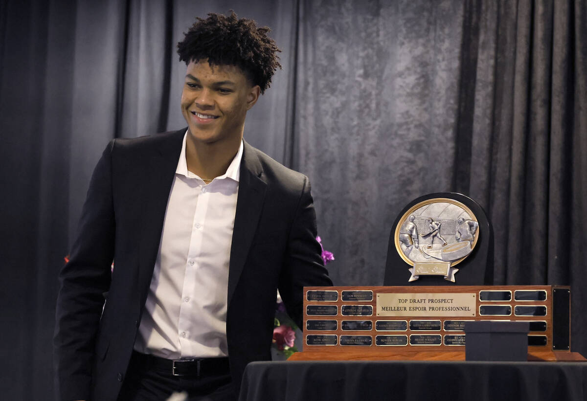Medicine Hat Tigers' Cayden Lindstrom smiles after being awarded the Canadian Hockey League Top ...