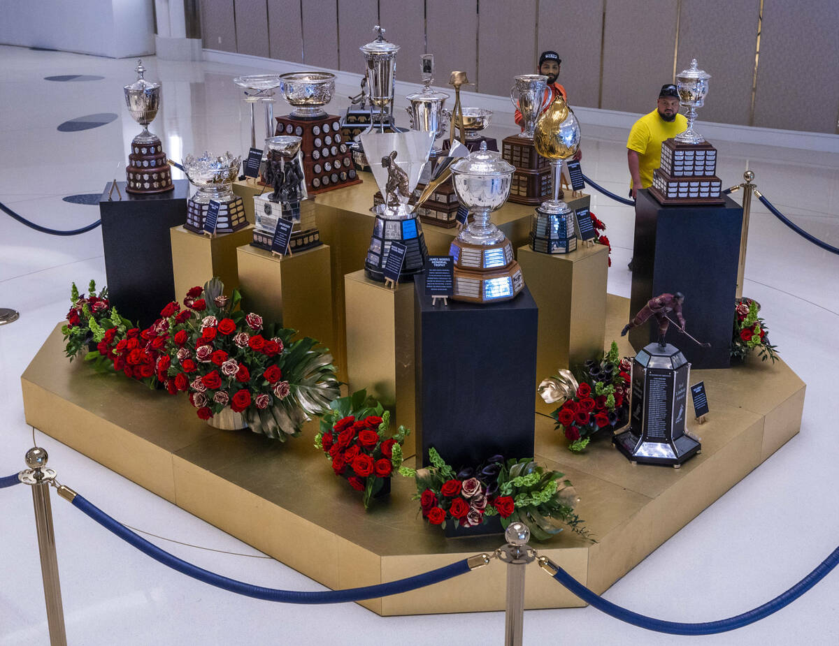 Fans are able to view 18 of the NHL trophies on display as the awards event is tomorrow night a ...