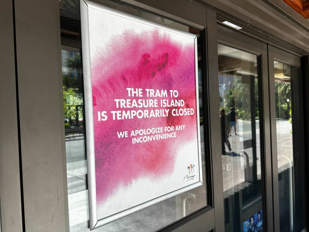 The tram from Treasure Island and Mirage has closed ahead of Mirage's closure, as seen on Thurs ...