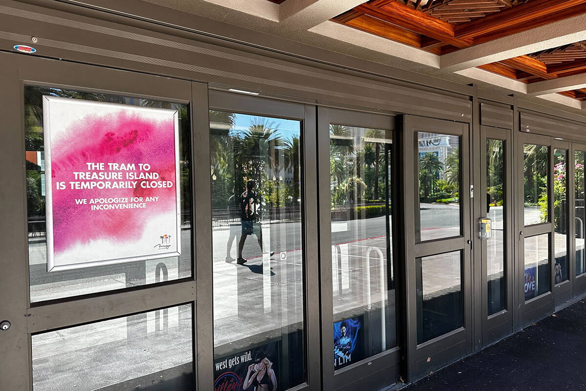 The tram from Treasure Island and Mirage has closed ahead of Mirage's closure, as seen on Thurs ...