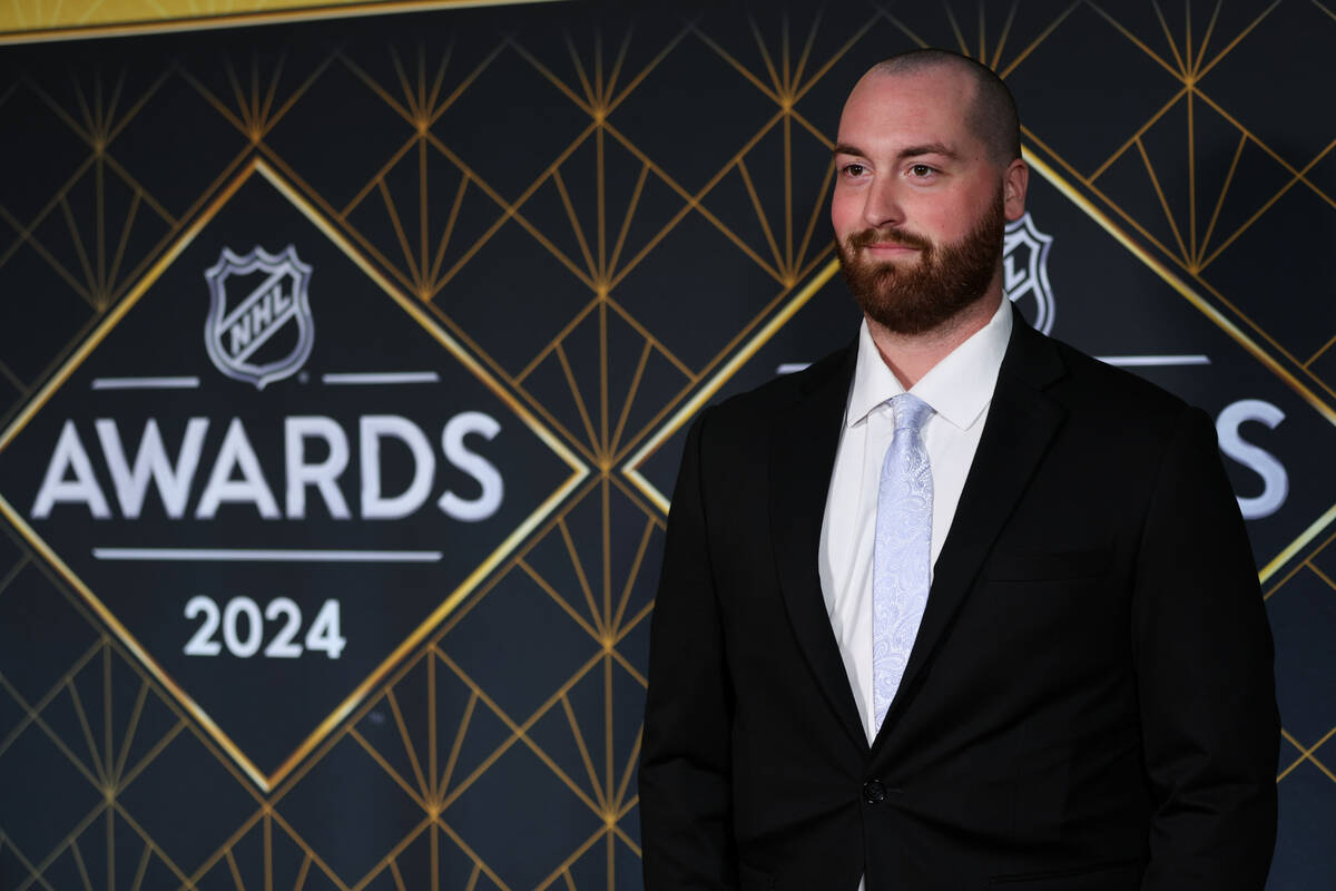 Utah Hockey Club goaltender Connor Ingram poses on the red carpet before the NHL Awards at Font ...