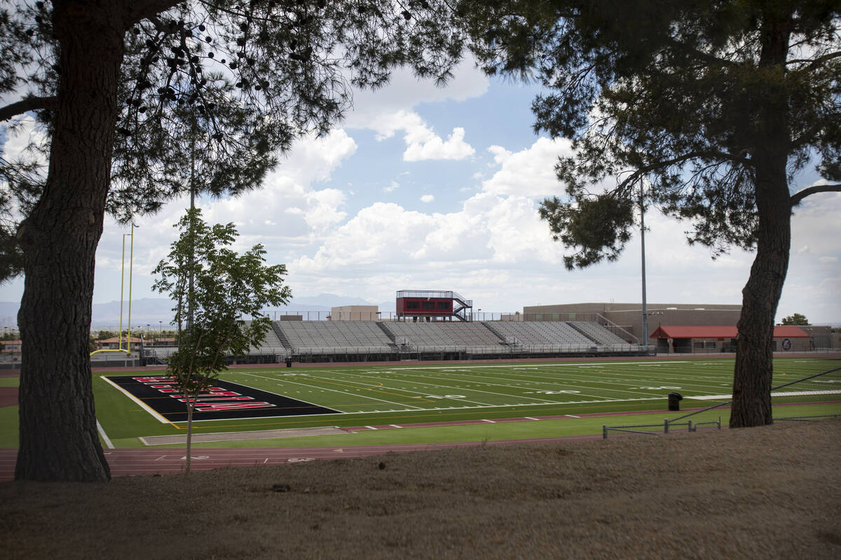Las Vegas High School’s football field on June 25, 2024. (Daniel Jacobi II/Las Vegas Review-J ...