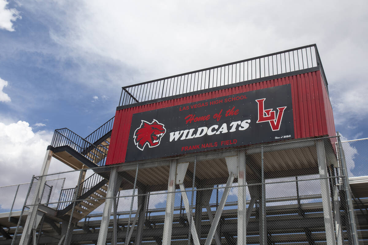 Las Vegas High School’s press box on June 25, 2024. (Daniel Jacobi II/Las Vegas Review-Journal)