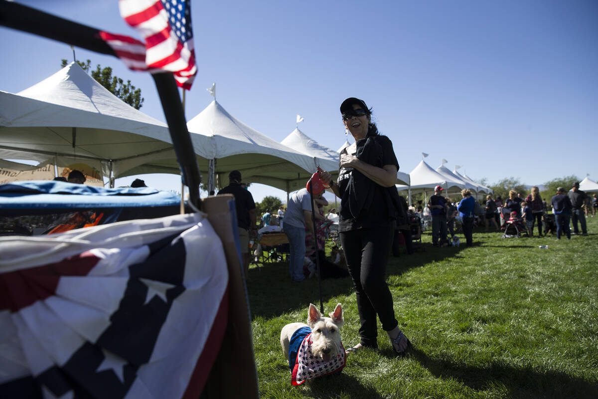 Sue St Marie is photographed with her dog Bailey during the Family, Fur and Fun Festival at Exp ...