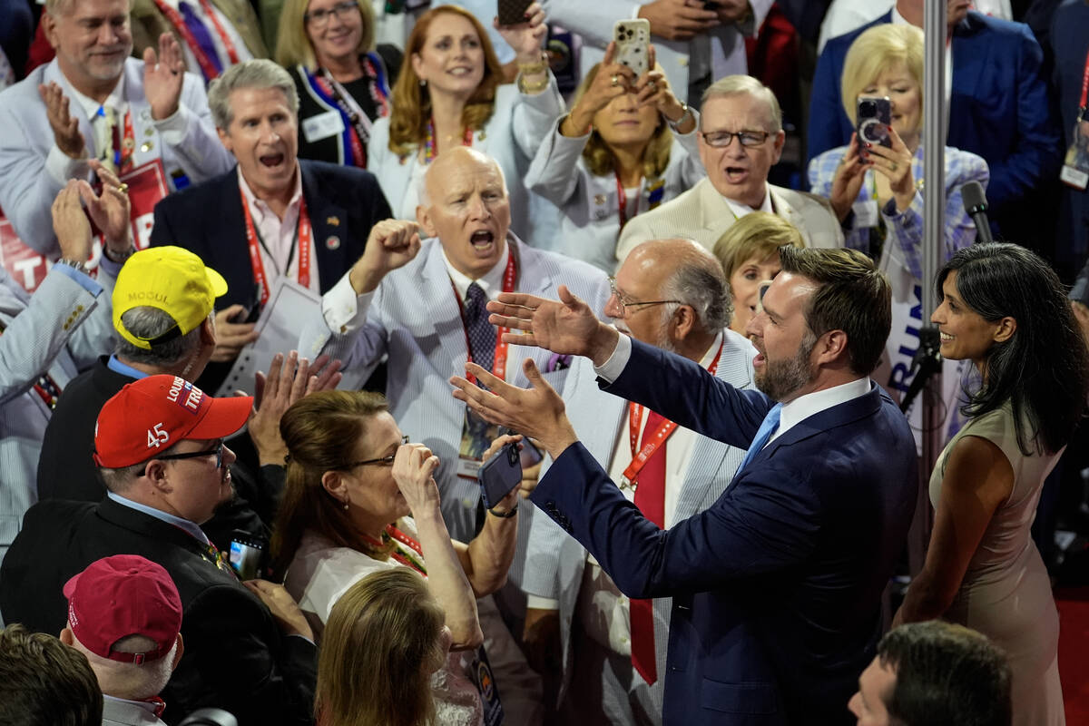 Republican vice presidential candidate Sen. JD Vance, R-Ohio, is introduced during the Republic ...