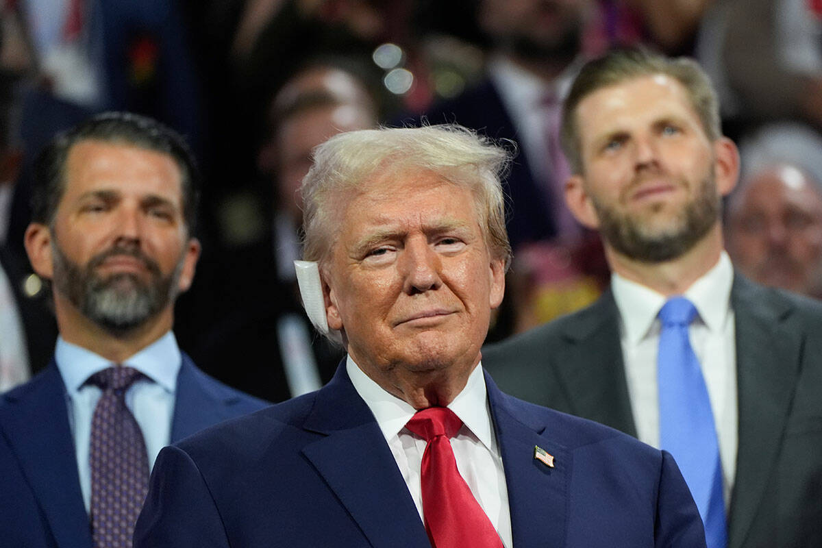 Republican presidential candidate former President Donald Trump appears during the Republican N ...