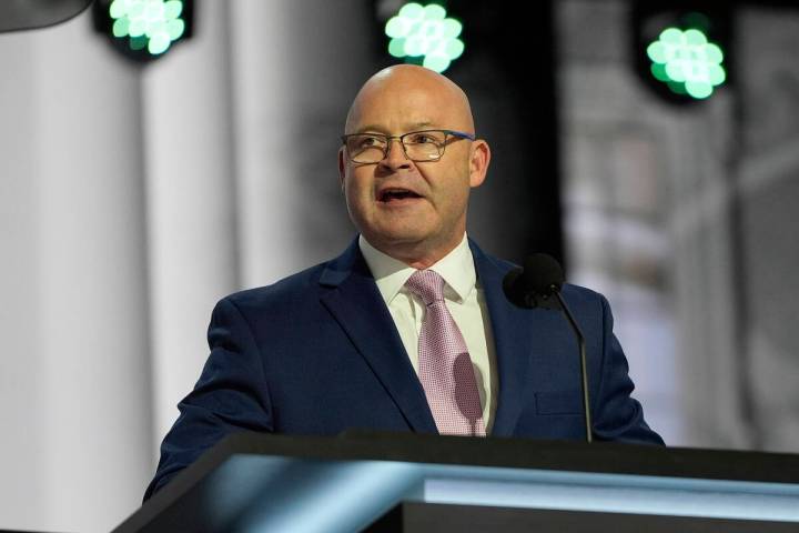 Sean O'Brien, President of the International Brotherhood of Teamsters, speaks during the Republ ...
