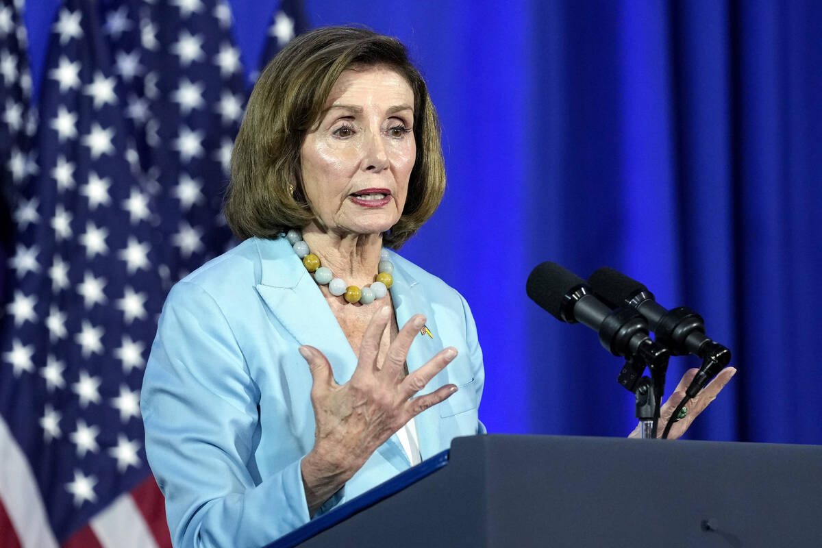 Rep. Nancy Pelosi, D-Calif., speaks during an event in Washington, June 23, 2023. (AP Photo/Sus ...