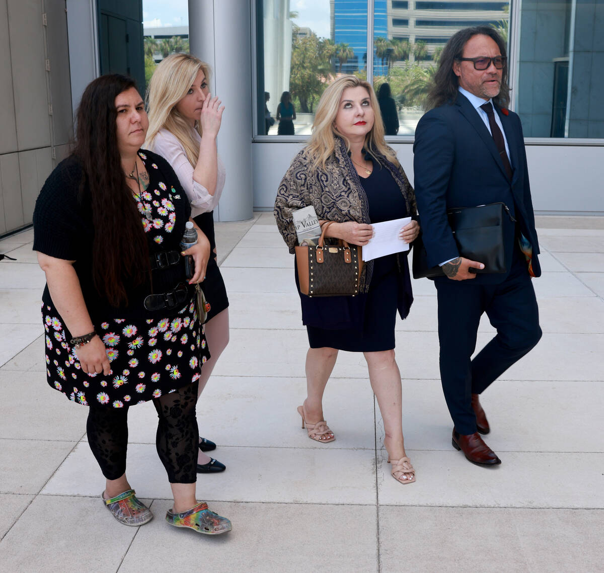 Former Las Vegas City Councilwoman Michele Fiore refuses to take questions after reading a stat ...