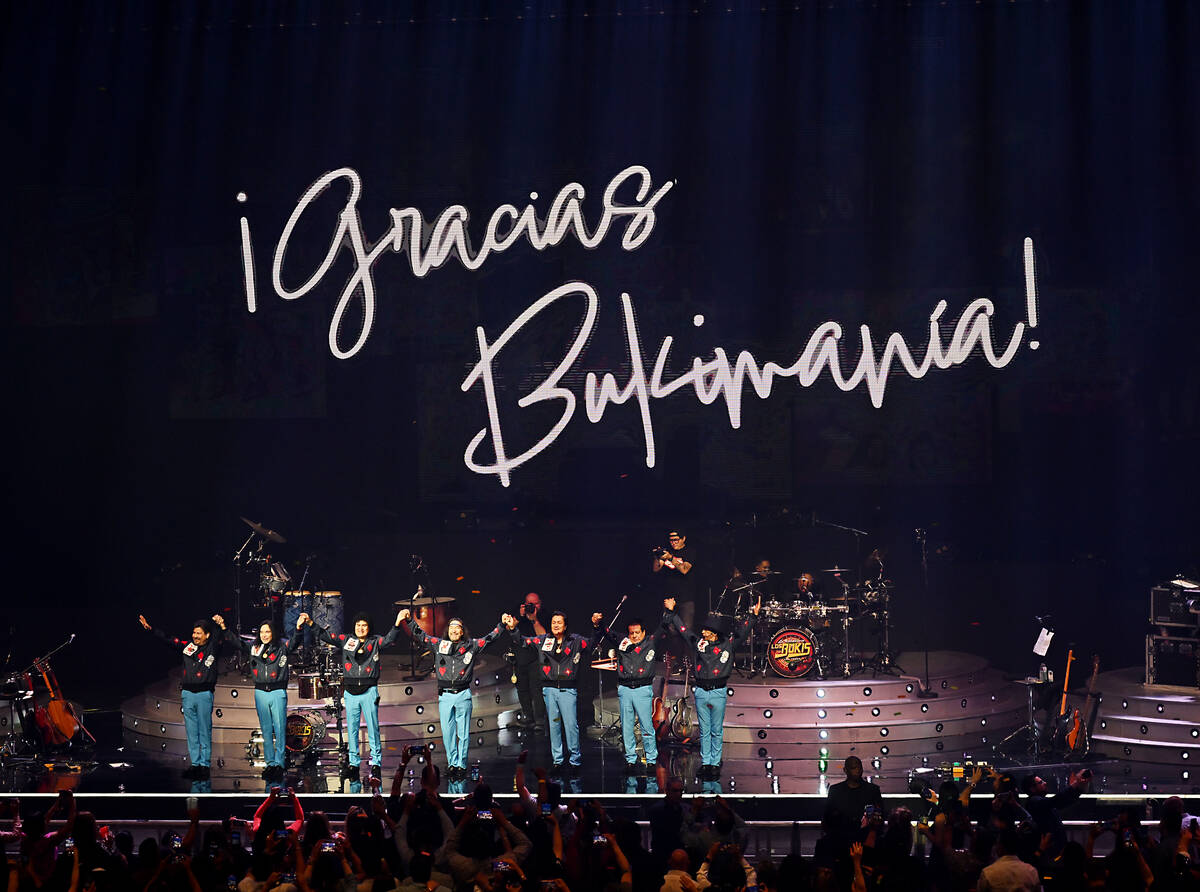 Los Bukis performs at the kick off Las Vegas' first all Spanish-language residency at Park MGM, ...