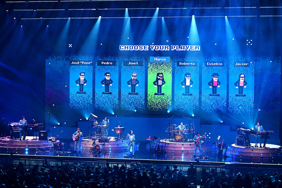 Los Bukis performs at the kick off Las Vegas' first all Spanish-language residency at Park MGM, ...