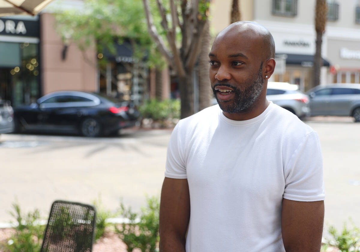 Kenny Brown, 35, of Las Vegas, speaks to the Review-Journal at The District at Green Valley Ran ...