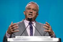 Independent presidential candidate Robert F. Kennedy Jr. speaks during the Freedom Fest at the ...