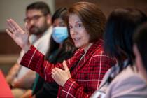 U.S. Sen. Catherine Cortez Masto, D-Nev., speaks during a roundtable discussion at UNLV/CSUN Pr ...