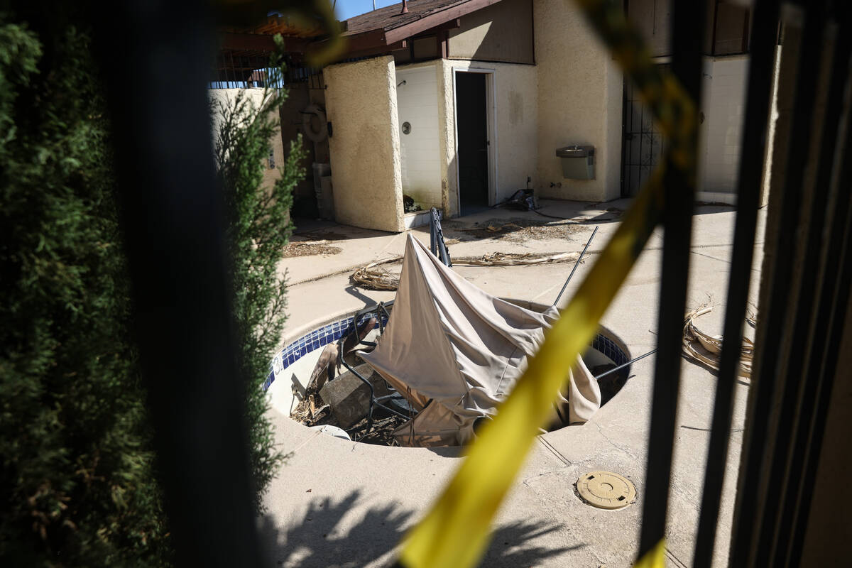 An empty an unused hot tub in Somerset Park in Henderson, Tuesday, Aug. 27, 2024. Residents rec ...