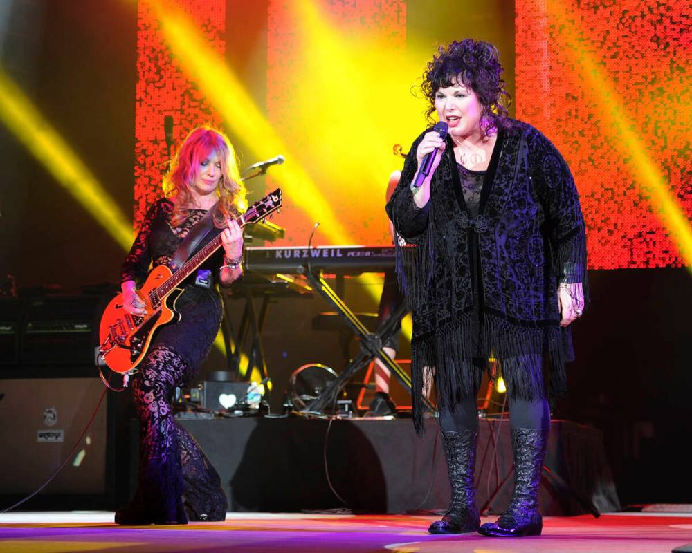Nancy Wilson, left, and Ann Wilson of Heart perform on opening night of the Heartbreaker Tour a ...