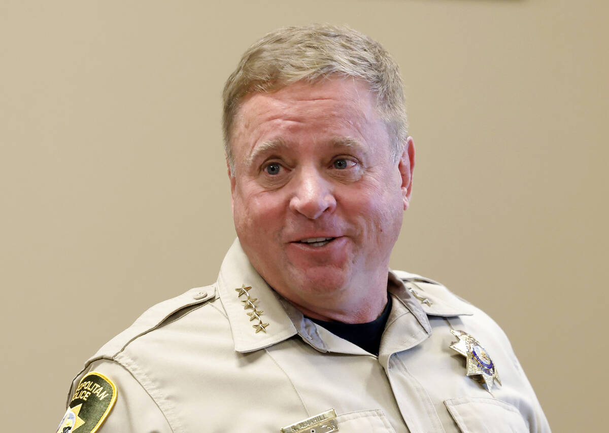 Clark County Sheriff Kevin McMahill speaks during an interview with the Review-Journal at Metro ...