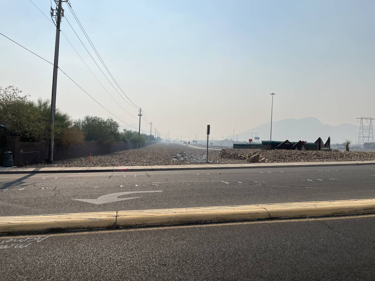 Smoke from wildfires burning in Southern California is seen in the skies above Henderson near B ...