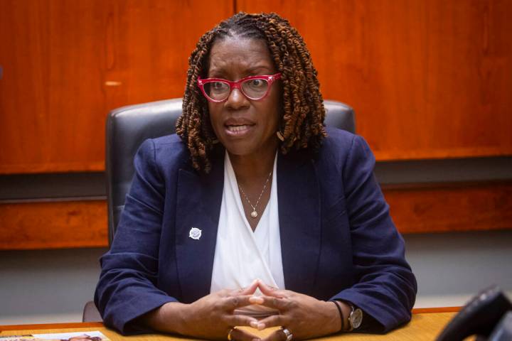 Las Vegas City Council Ward 5 candidate Shondra Summers-Armstrong speaks with the Review-Journa ...